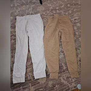 White and Tan Jogger Pants COS 100% Cotton
